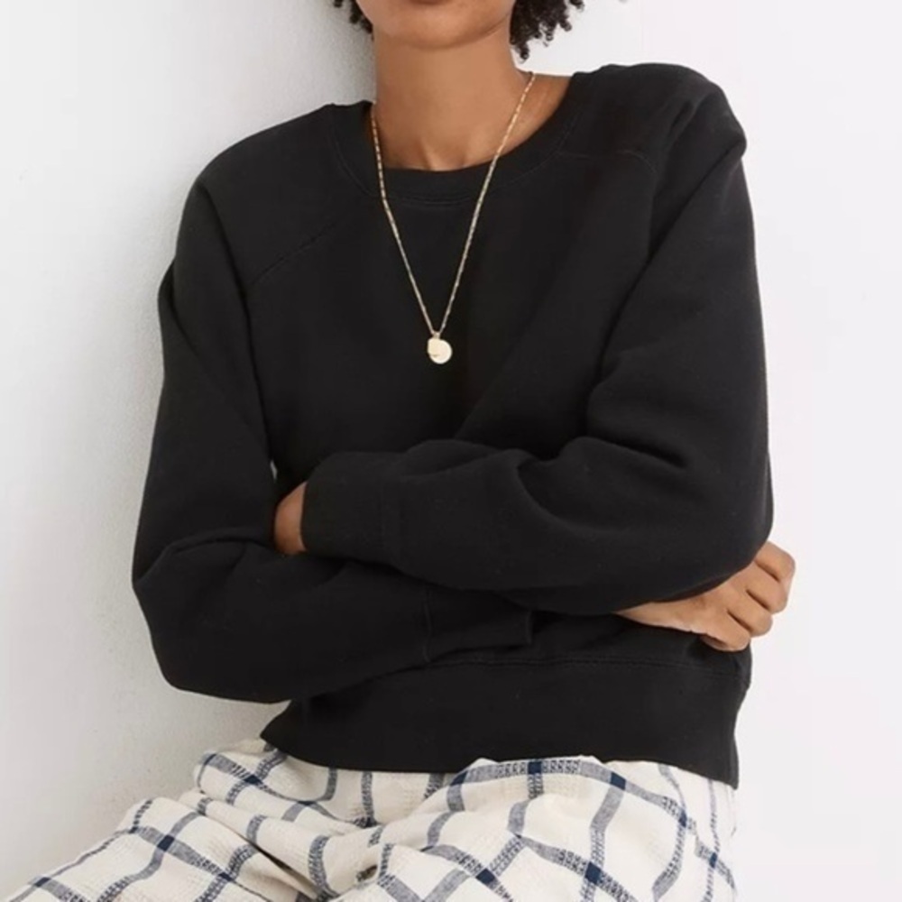 Madewell Resourced Cotton Shrunken Sweatshirt Black
